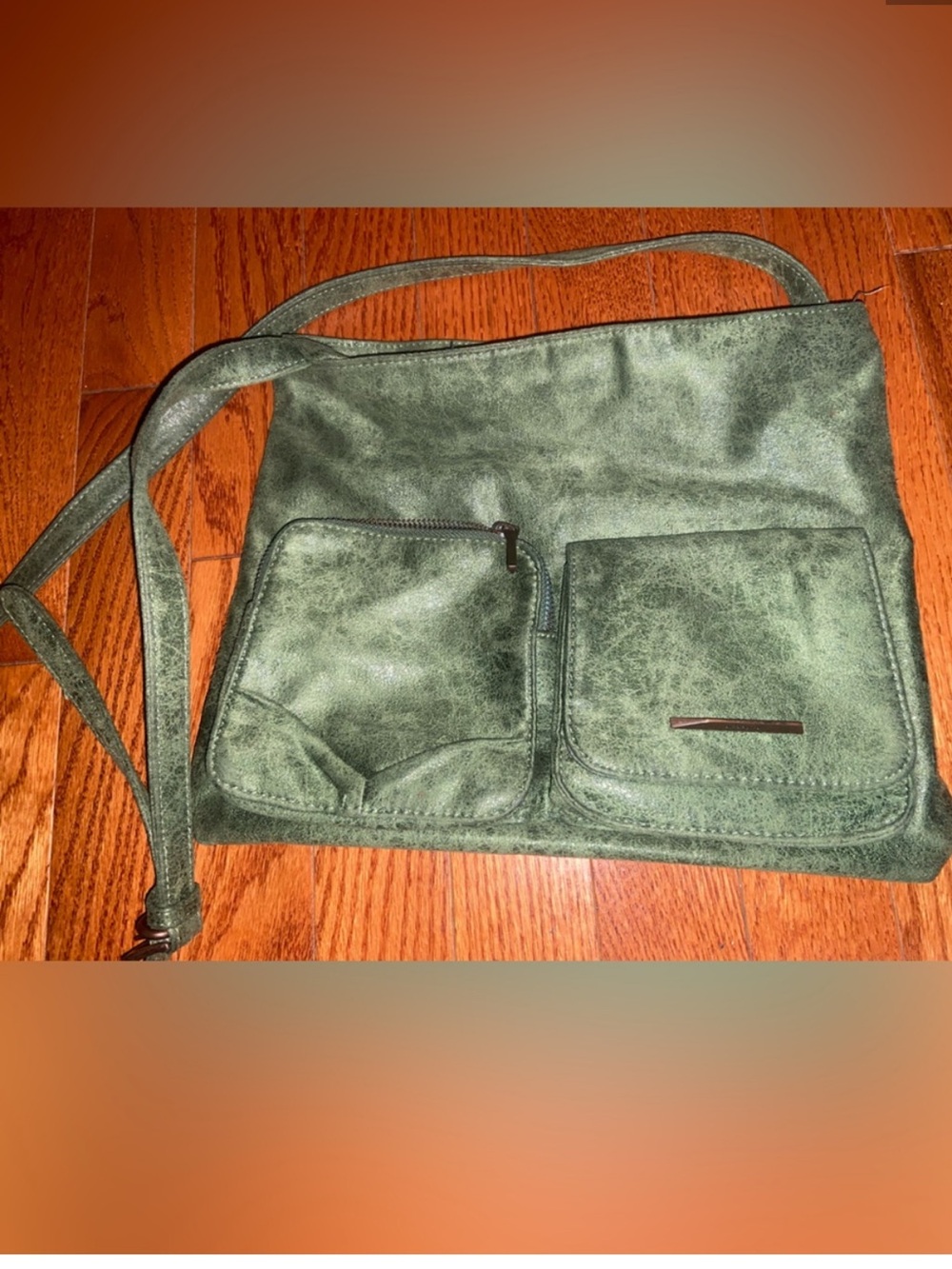 Matt & Nat Forest Green Vegan Leather Messenger